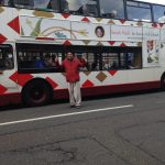 A Lothian bus carrying the book panels